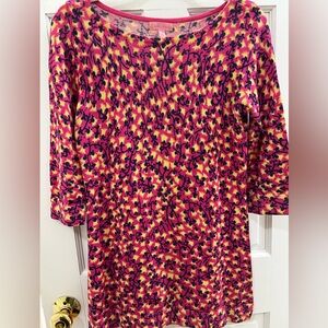 Lilly Pulitzer 100% Marina wool pattern Long sweater. SZ M